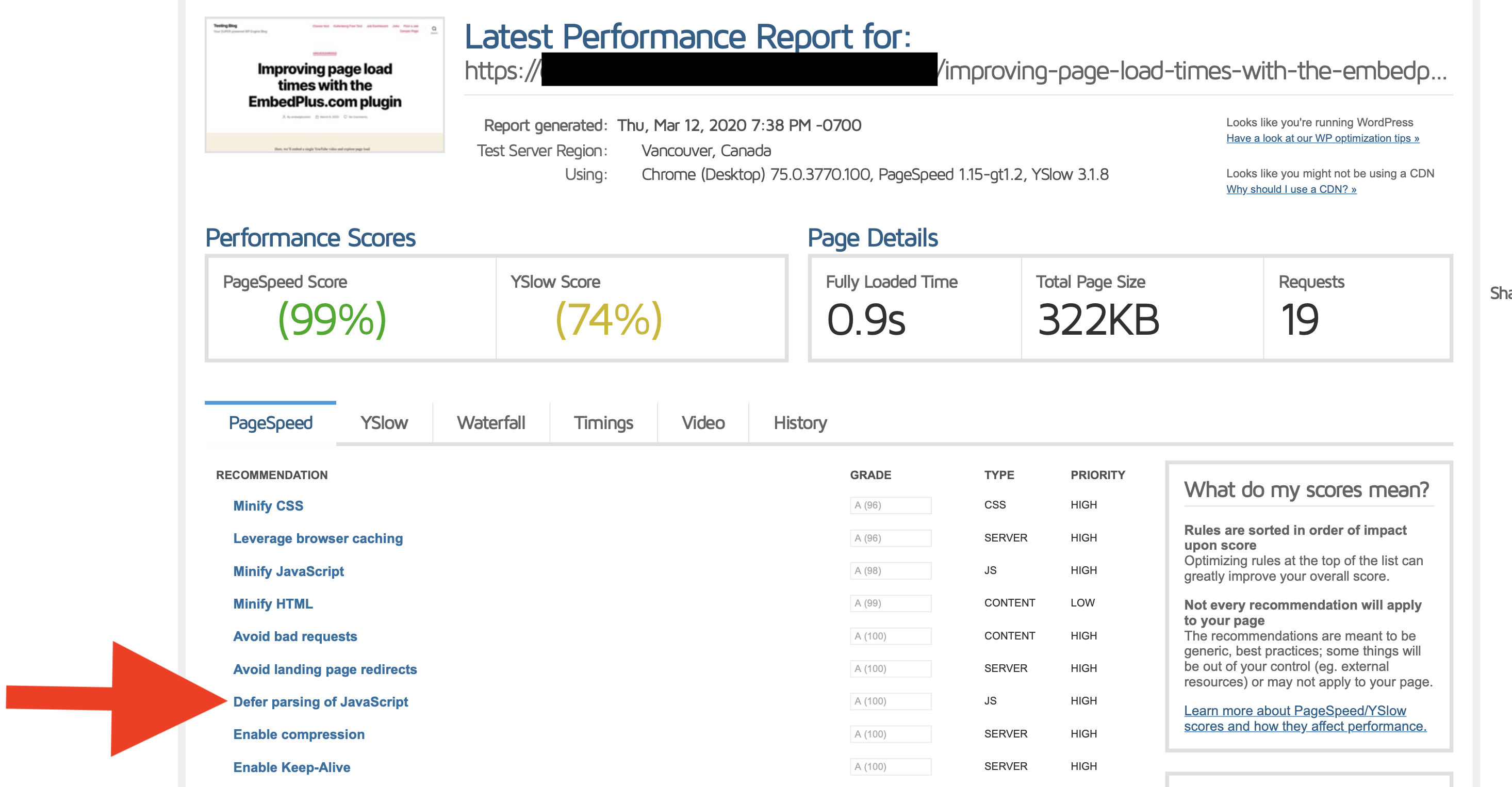 embedplus gtmetrix no rec defer js